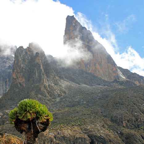 The majestic Lenana peak of Mount Kenya, representing the origin of our Lenana single-origin Kenyan coffee.